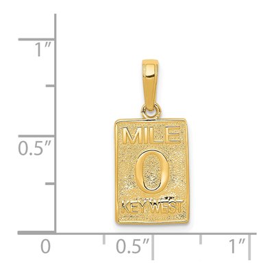 14K Yellow Gold Key West Mile Marker Pendant – view 5