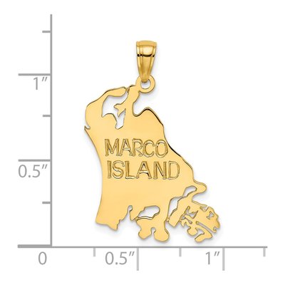 14K Yellow Gold Marco Island Map Charm – view 4