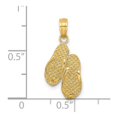 14K Yellow Gold Myrtle Beach Flip-Flops Charm – view 4
