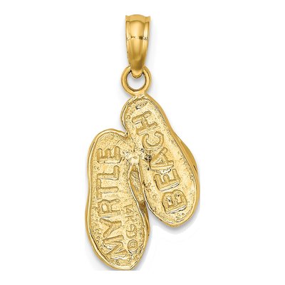 14K Yellow Gold Myrtle Beach Flip-Flops Charm – view 5