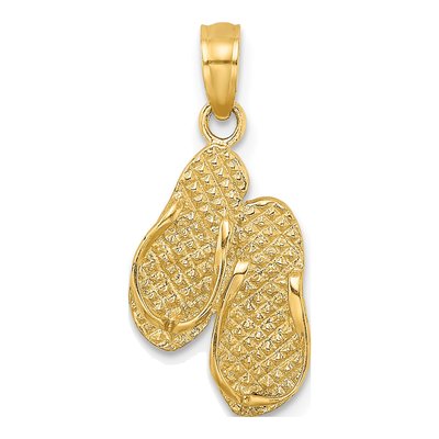 14K Yellow Gold Myrtle Beach Flip-Flops Charm