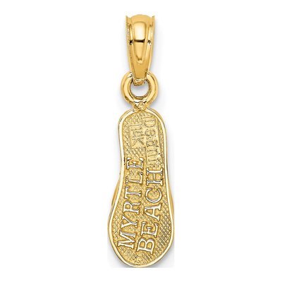 14K Yellow Gold Myrtle Beach Flip-Flop Pendant – view 4