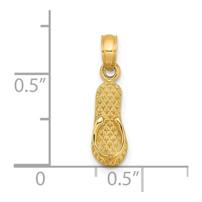 14K Yellow Gold Myrtle Beach Flip-Flop Pendant – view 5