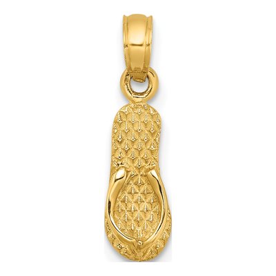 14K Yellow Gold Myrtle Beach Flip-Flop Pendant