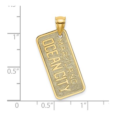 14K Yellow Gold Maryland Ocean City License Plate Charm – view 4