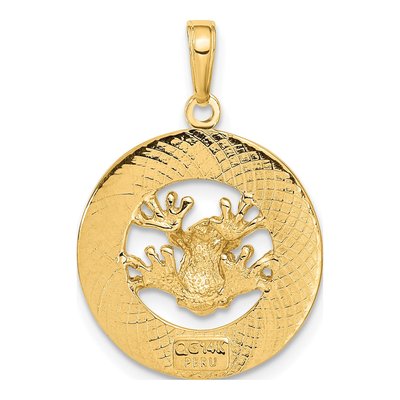 14K Yellow Gold Puerto Rico Frog Pendant – view 4