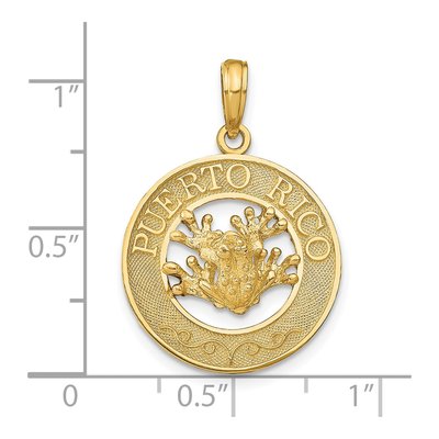14K Yellow Gold Puerto Rico Frog Pendant – view 5
