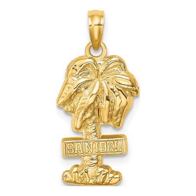 14K Yellow Gold Palm Tree Charm