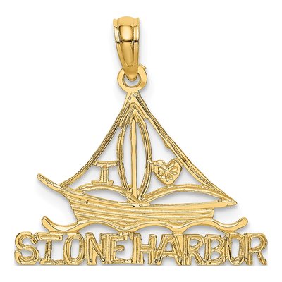 14K Yellow Gold Sailboat Charm