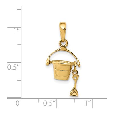 14K Yellow Gold Beach Bucket Charm – view 5