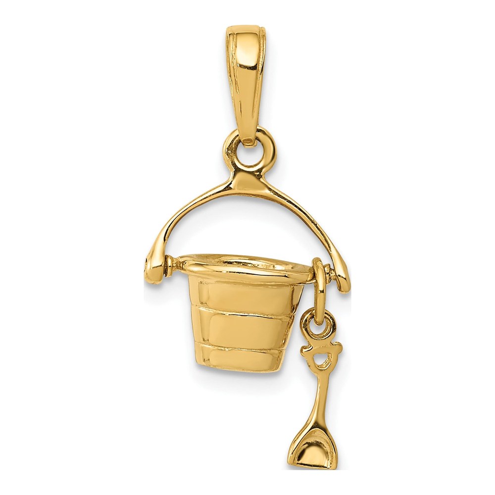 14K Yellow Gold Beach Bucket Charm