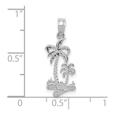 14K White Gold Double Palm Trees Pendant – view 5
