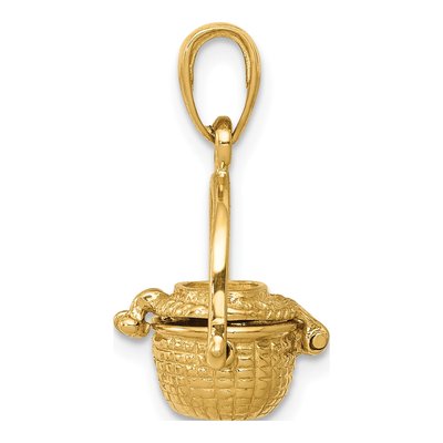 14K Yellow Gold 3-D Nantucket Basket Pendant – view 3
