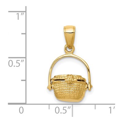 14K Yellow Gold 3-D Nantucket Basket Pendant – view 4