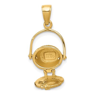 14K Yellow Gold 3-D Nantucket Basket Pendant – view 6