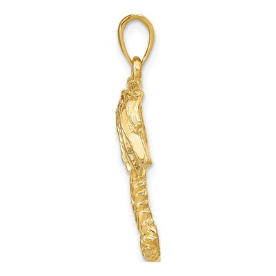 14K Yellow Gold Double Palm Trees Pendant – view 3