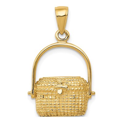 14K Yellow Gold Nantucket Basket Pendant