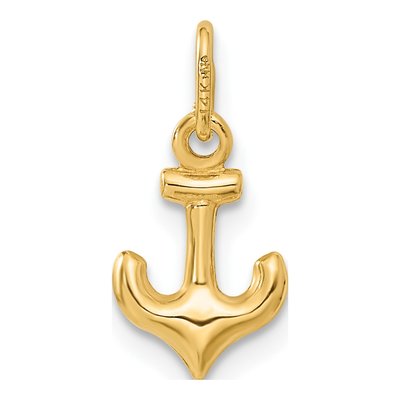 14K Yellow Gold Mini Anchor Charm – view 4