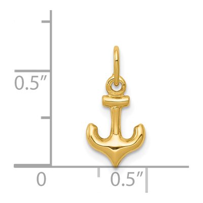 14K Yellow Gold Mini Anchor Charm – view 5