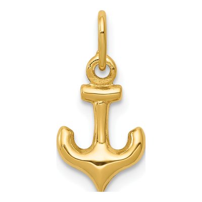 14K Yellow Gold Mini Anchor Charm