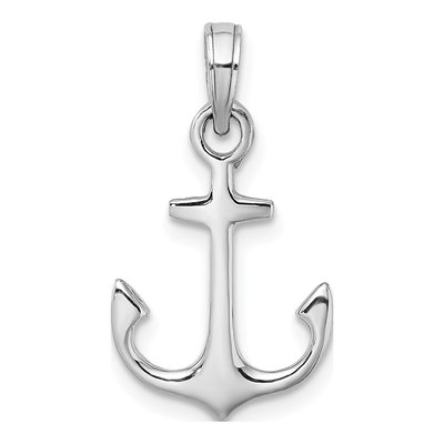 14K White Gold Anchor Pendant – view 4