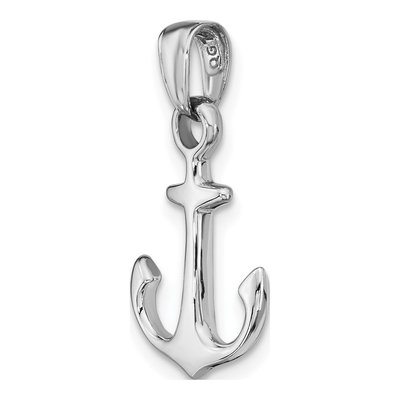 14K White Gold Anchor Pendant – view 5