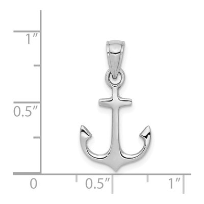 14K White Gold Anchor Pendant – view 6