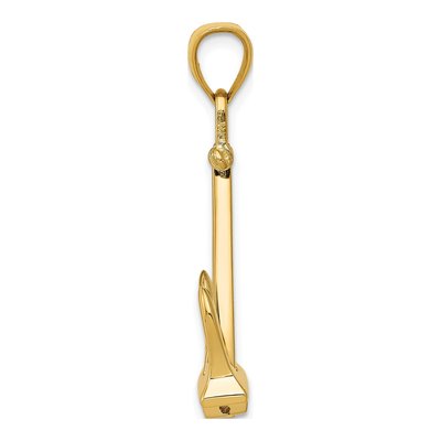 14K Yellow Gold 3-D Anchor Pendant – view 3