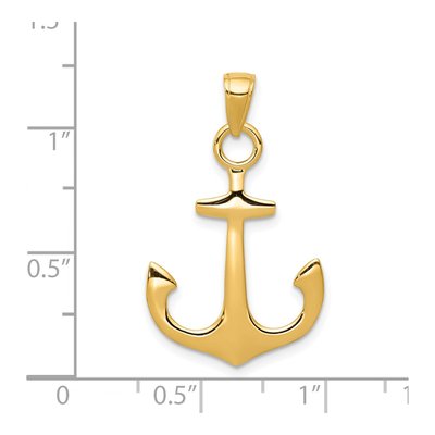 14K Yellow Gold Anchor Pendant – view 5