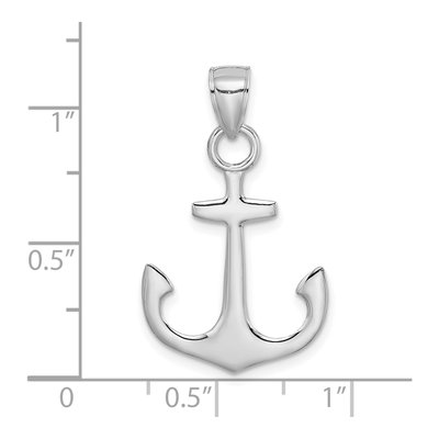 14K White Gold 3-D Anchor Pendant – view 4