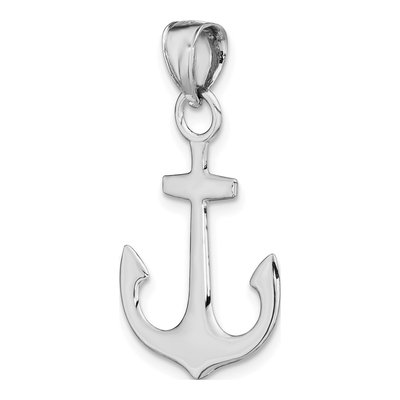 14K White Gold 3-D Anchor Pendant – view 6