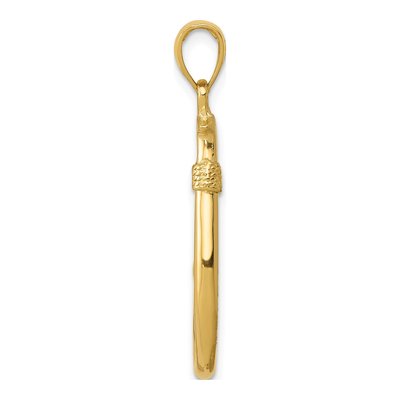 14K Yellow Gold 3-D Fishing Hook Pendant – view 3