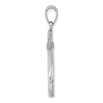 14K White Gold 3-D Fish Hook Pendant – view 3