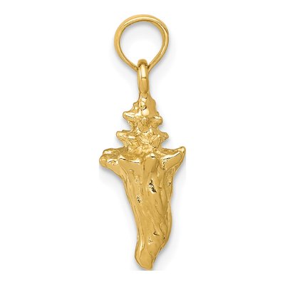 14K Yellow Gold 3-D Conch Shell Pendant – view 3