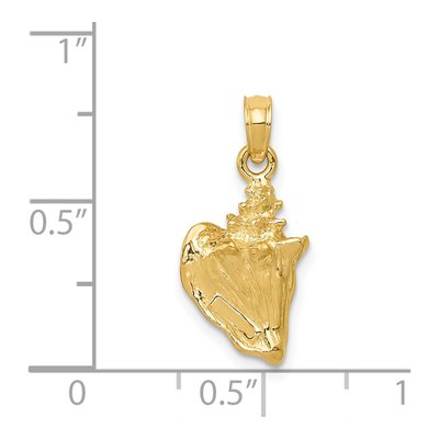 14K Yellow Gold 3-D Conch Shell Pendant – view 4