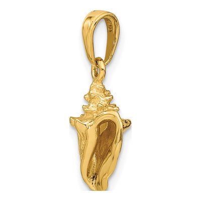 14K Yellow Gold 3-D Conch Shell Pendant – view 6
