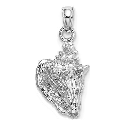 14K White Gold 3D Conch Shell Pendant – view 5
