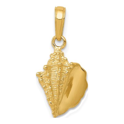 14K Yellow Gold Conch Shell Pendant