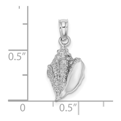 14K White Gold Conch Shell Pendant – view 4