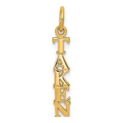 14K Yellow Gold Taken Vertical Pendant