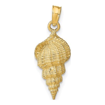 14K Yellow Gold Conch Shell Pendant