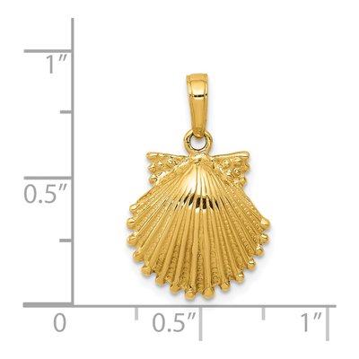 14K Yellow Gold Scallop Shell Pendant – view 5