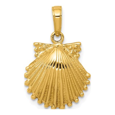14K Yellow Gold Scallop Shell Pendant