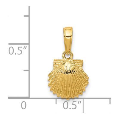 14K Yellow Gold Scallop Shell Pendant – view 5