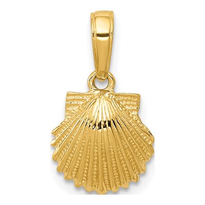 14K Yellow Gold Scallop Shell Pendant