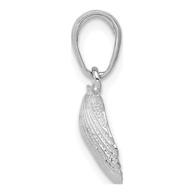 14K White Gold Scallop Shell Pendant – view 3