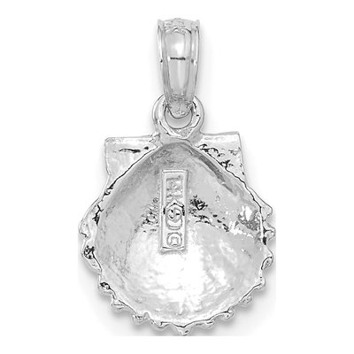 14K White Gold Scallop Shell Pendant – view 4