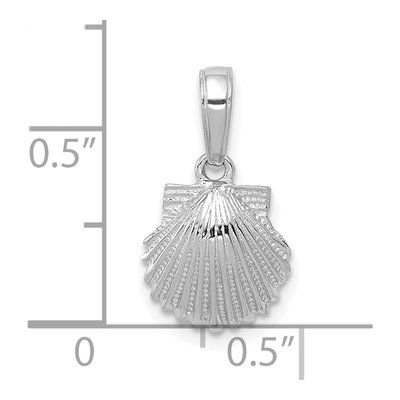 14K White Gold Scallop Shell Pendant – view 5