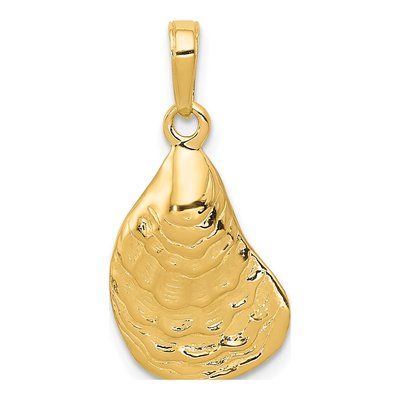 14K Yellow Gold Oyster Shell Pendant