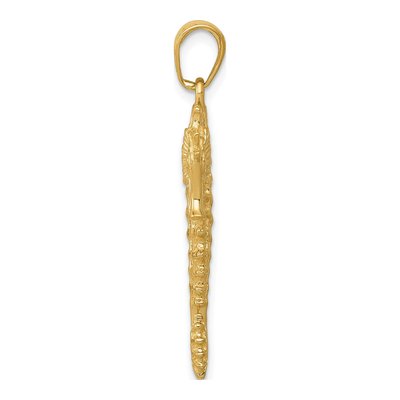 14K Yellow Gold 3-D Seahorse Pendant – view 3